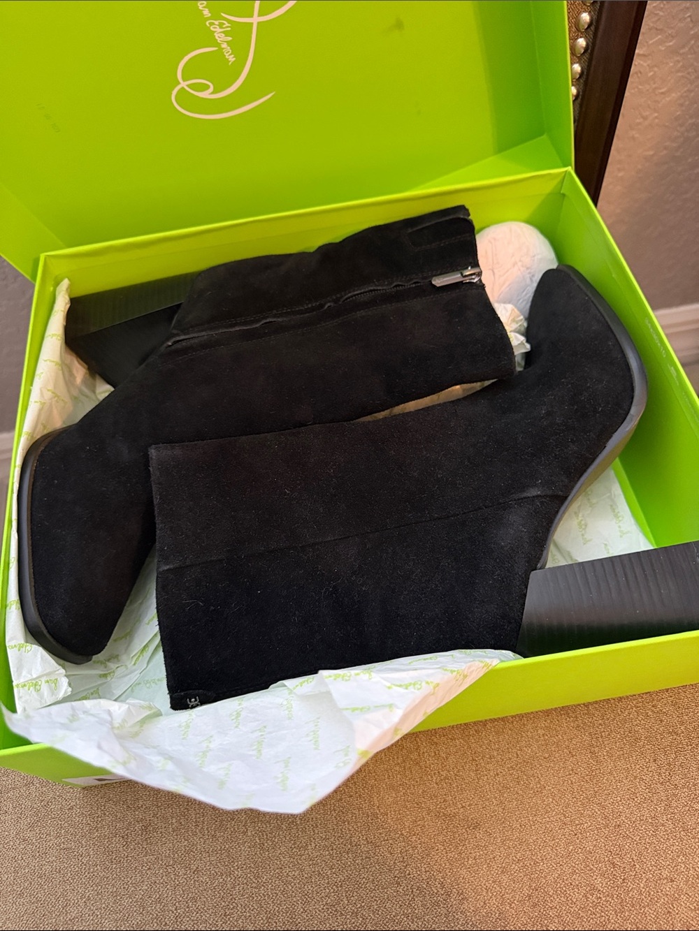 Sam Edelman Black Suede Ankle Booties